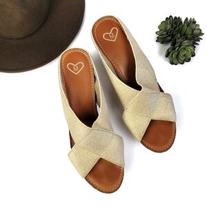 Madeline Adonis Wedge Sandals Metallic Gold